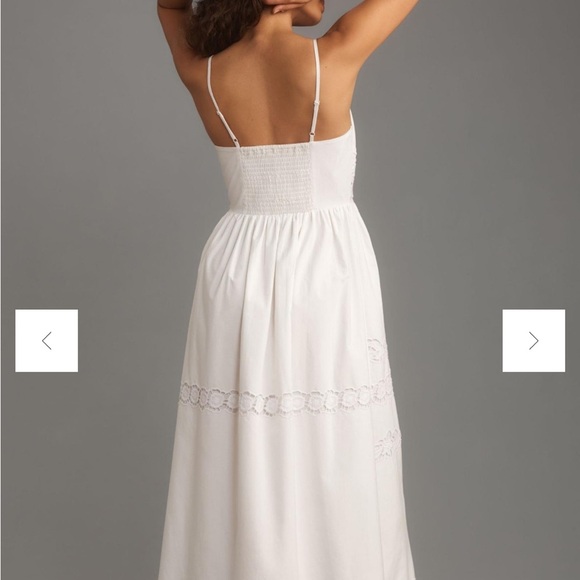 Anthropologie Vineet Bahl Sleeveless V Neck
Floral Cutwork Midi Dress White MNEW - Picture 3 of 16